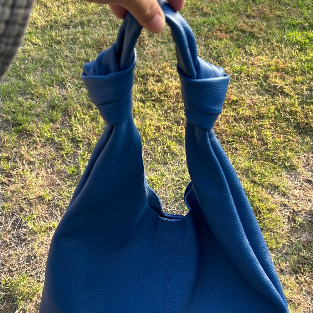 Borse en pelle Italian leather blue hobo satchel bag